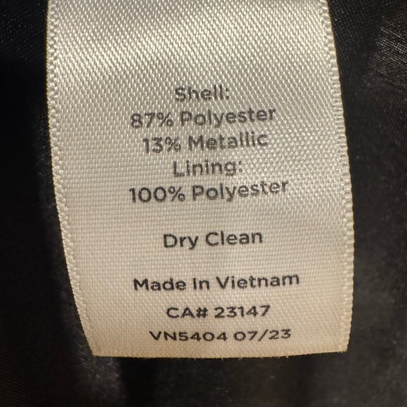 Talbots Petite Black & Gold Metallic Jacquard Fit & Flare Dress | 6P | New - Picture 7 of 9